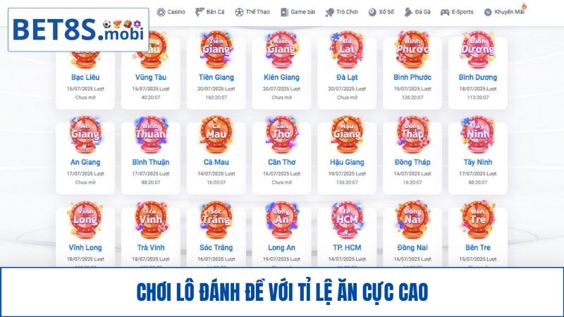 Chơi lô đánh đề BET8S