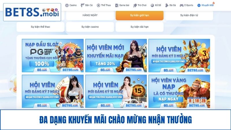 Đa dạng khuyến mãi BET8S